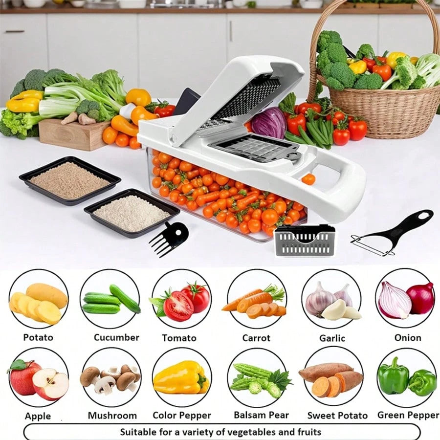 Professional 26-In-1 Vegetable Chopper,Food Chopper,Food Chopper, Onion Chopper, Veggie Chopper,Veggie Chopper with Container,Chopper Vegetable Cutter,Vegetable Chopper with Container