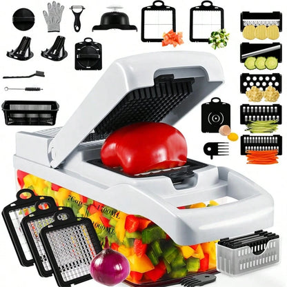 Professional 26-In-1 Vegetable Chopper,Food Chopper,Food Chopper, Onion Chopper, Veggie Chopper,Veggie Chopper with Container,Chopper Vegetable Cutter,Vegetable Chopper with Container